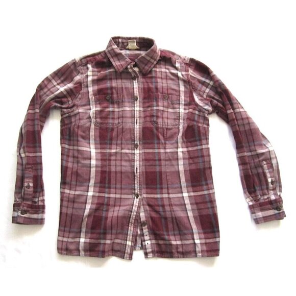 Women's Duluth Trading Plaid Cotton Button Long Sleeve Shirt Sz S (WB258) - Picture 1 of 7